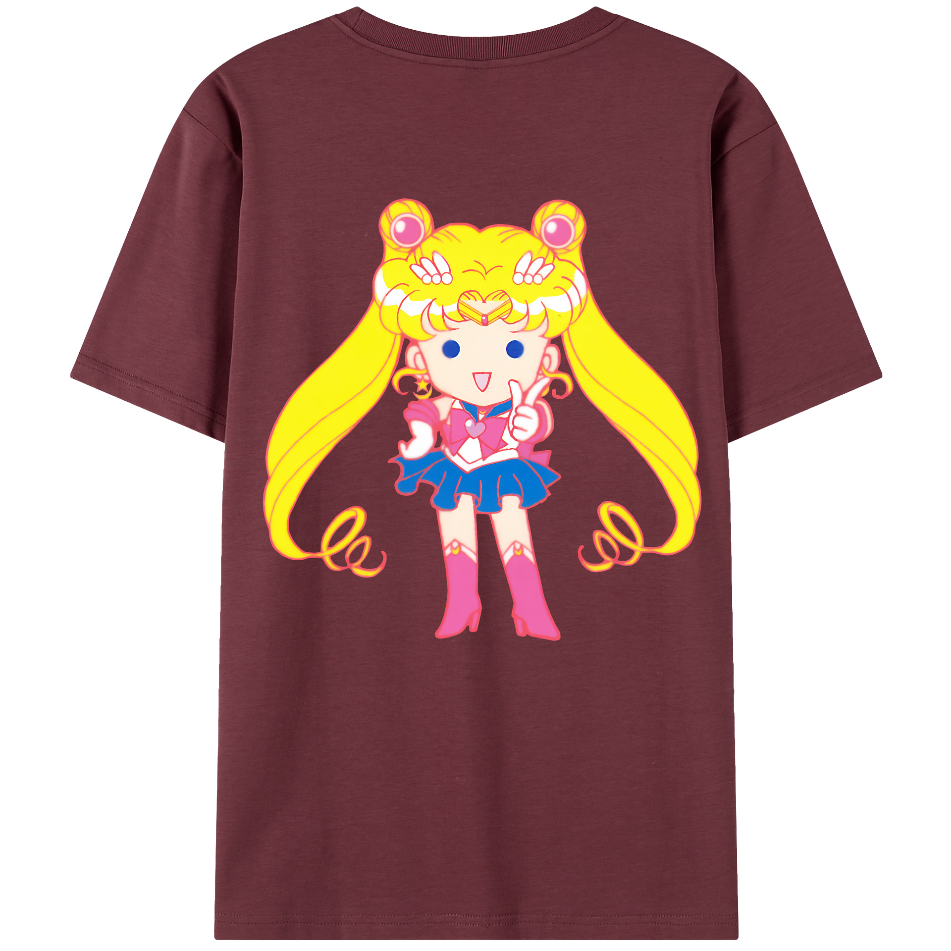（画像用） 美少女戦士セーラームーン 月野 うさぎ つきの うさぎ Sailor Moon Tsukino Usagi 綿100％半袖Tシャツ（背面プリント）